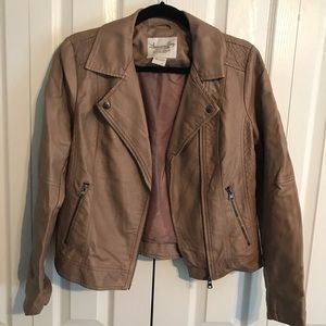 Light Brown Faux Leather Jacket